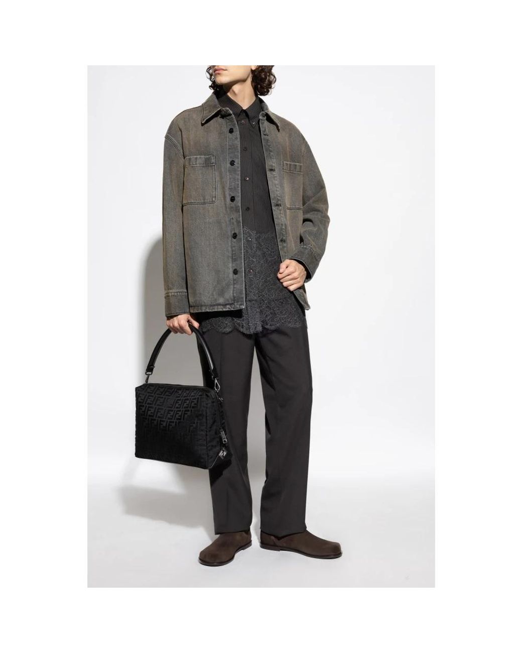 Fendi Gray Casual Shirts for men