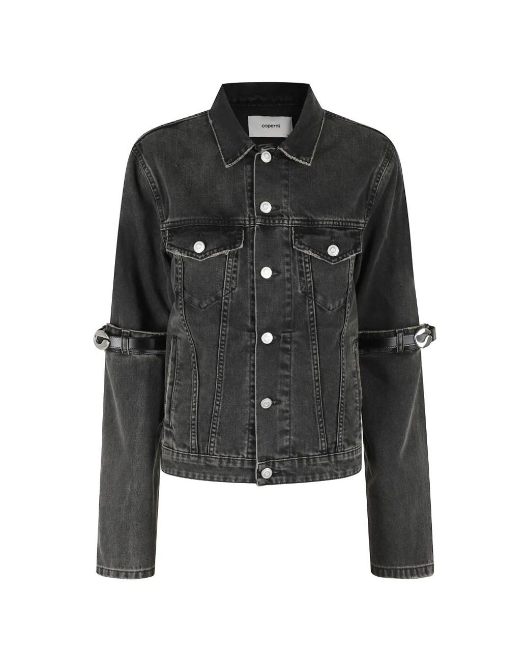 Coperni Jassen ,Zwart ,Denim Hybrid Denim Short Jacket in het Black