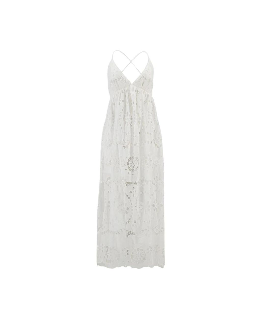 Zimmermann Kleedjes ,Wit ,Katoen Witte Eyelet Kant Midi Jurk in het White