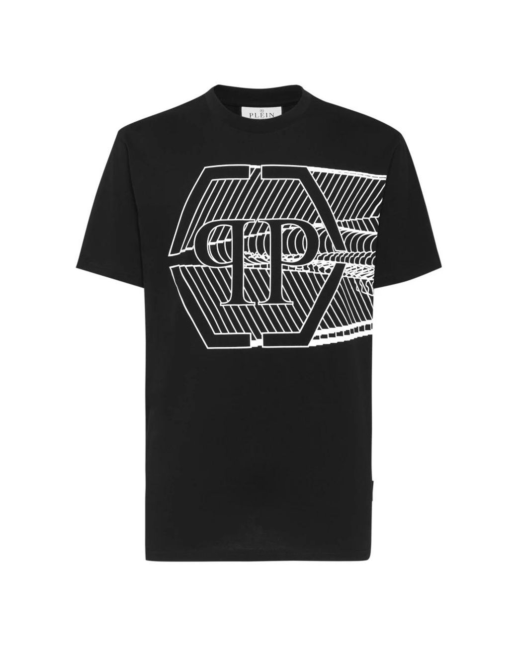 Philipp Plein Tops ,Zwart ,Katoen T-Shirt Round Neck Ss Skull&Bones in het Black voor heren