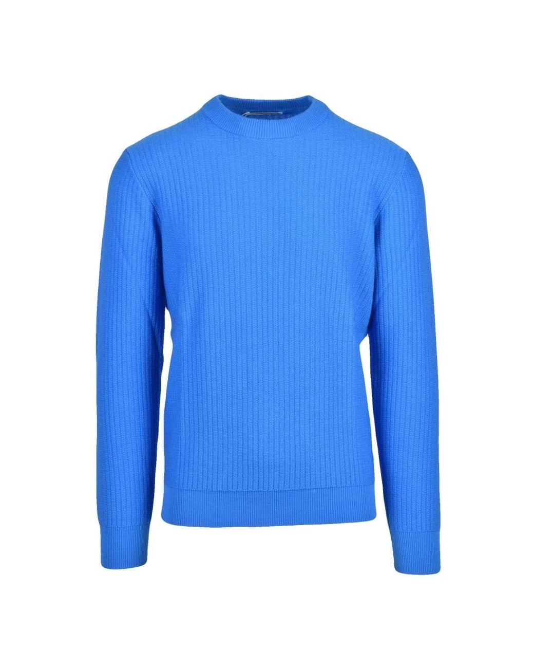 Kangra Blue Round-Neck Knitwear for men