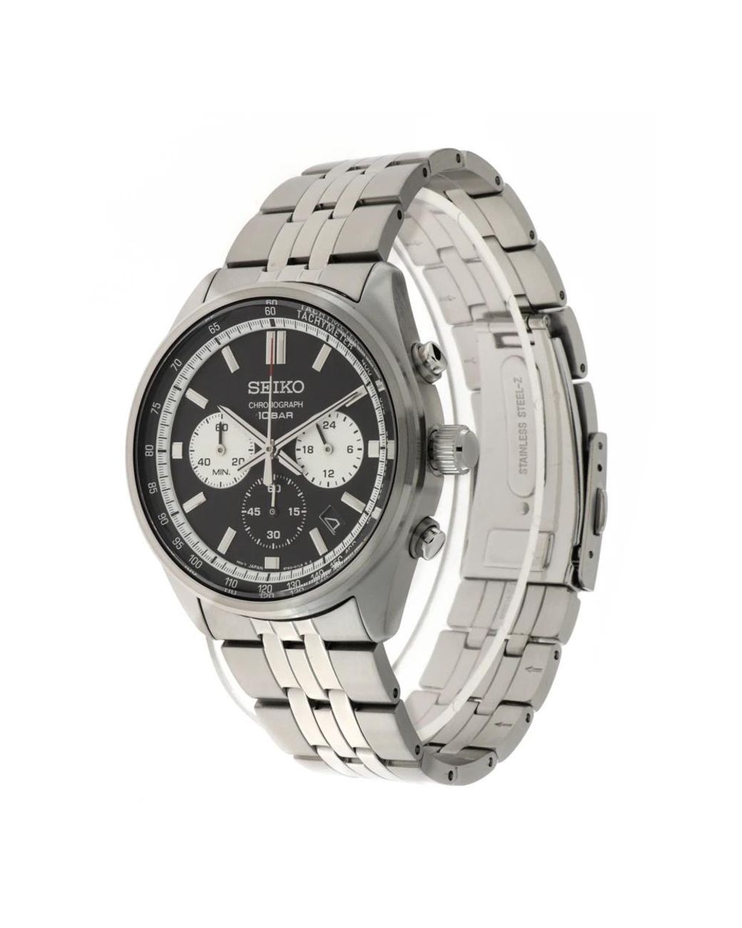 Seiko Accessoires ,Zwart ,Sport Quartz Chronograaf Horloge in het Metallic