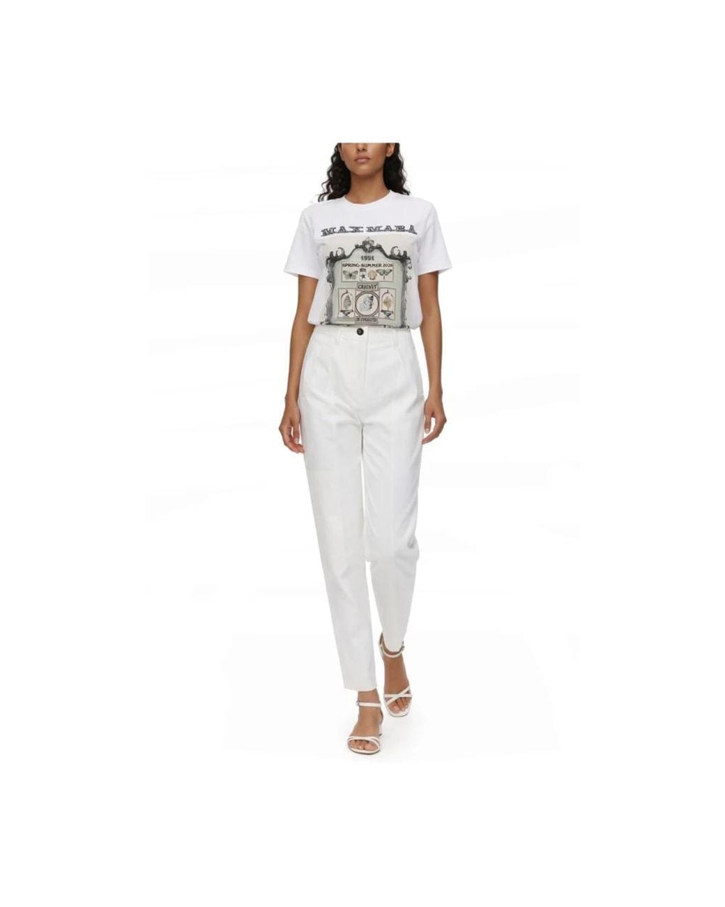 Max Mara White Straight Trousers