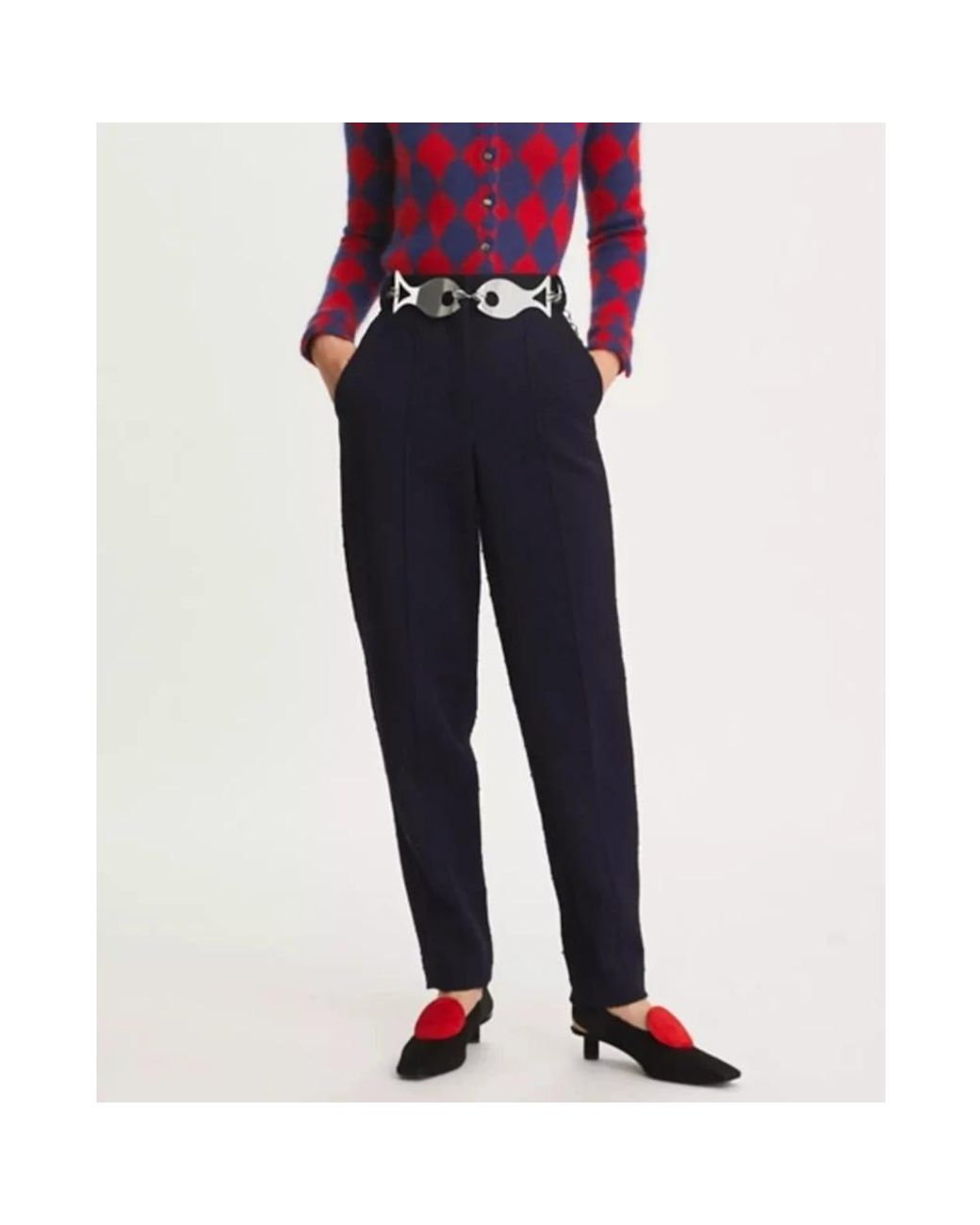 Tory Burch Blue Slim-Fit Trousers