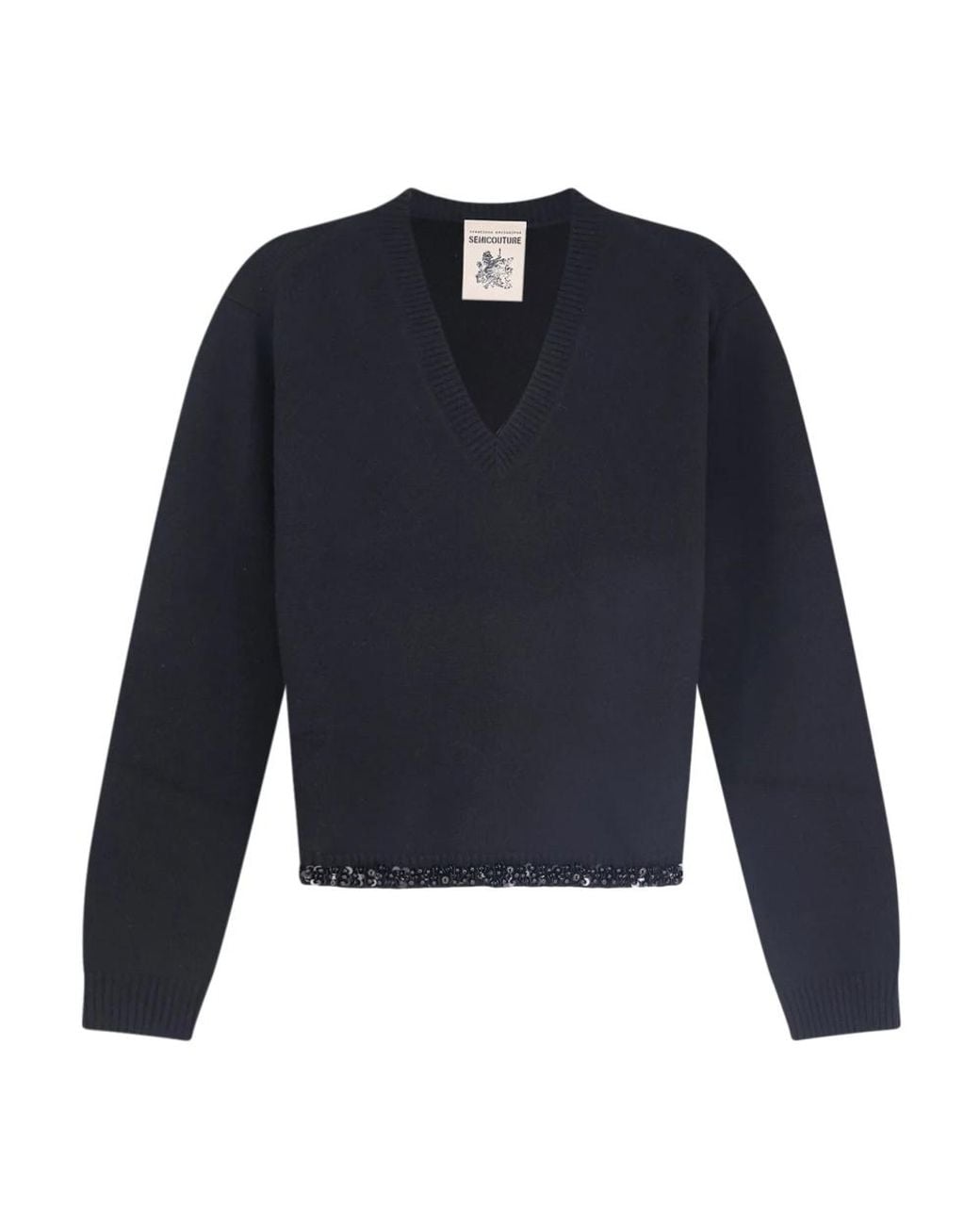 Semicouture Blue V-Neck Knitwear