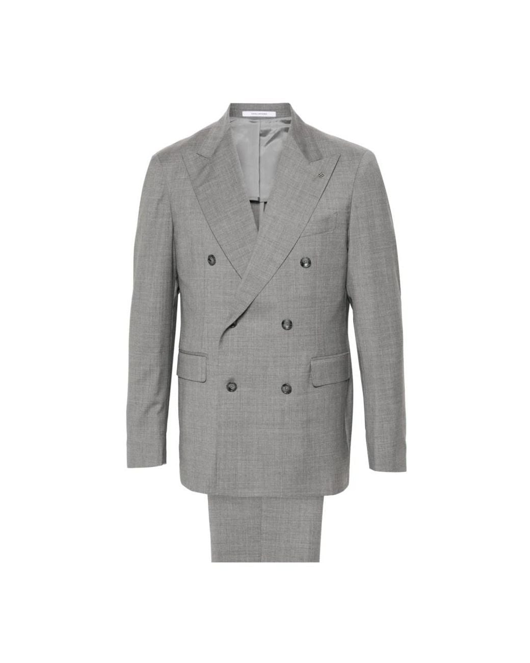 Tagliatore Gray Double Breasted Suits for men