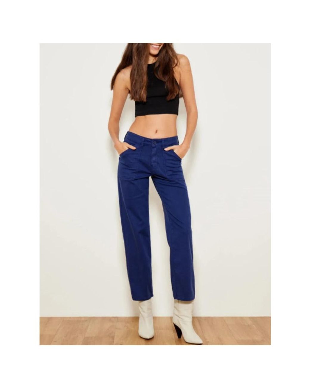 Five Jeans Blue Straight Trousers