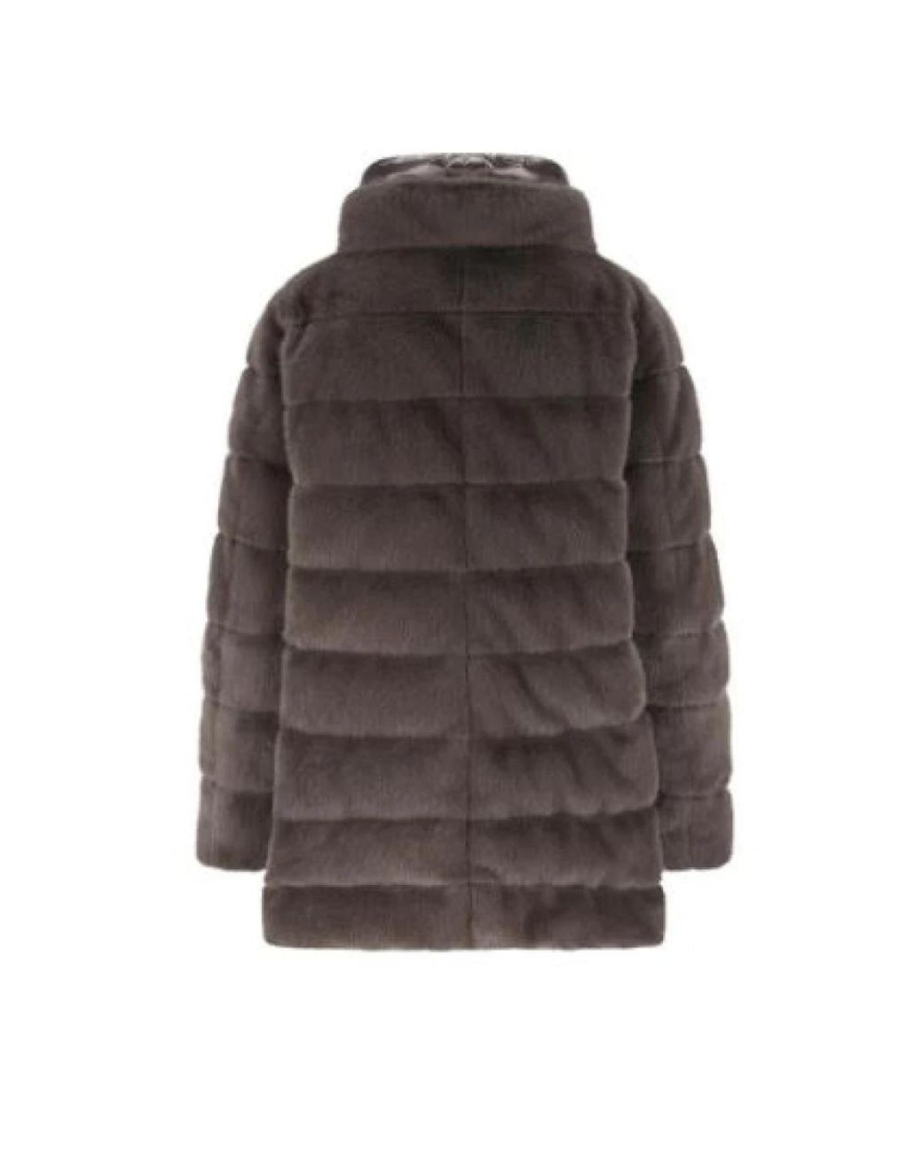 Herno Jassen ,Grijs ,Gewatteerde Antraciet Hoge Hals Jas in het Brown