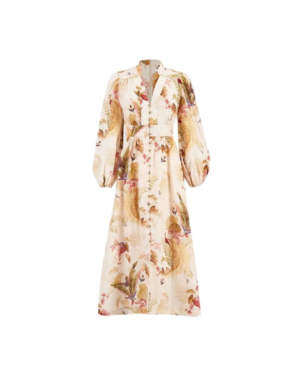 Zimmermann Natural Floral Print Maxi Dress