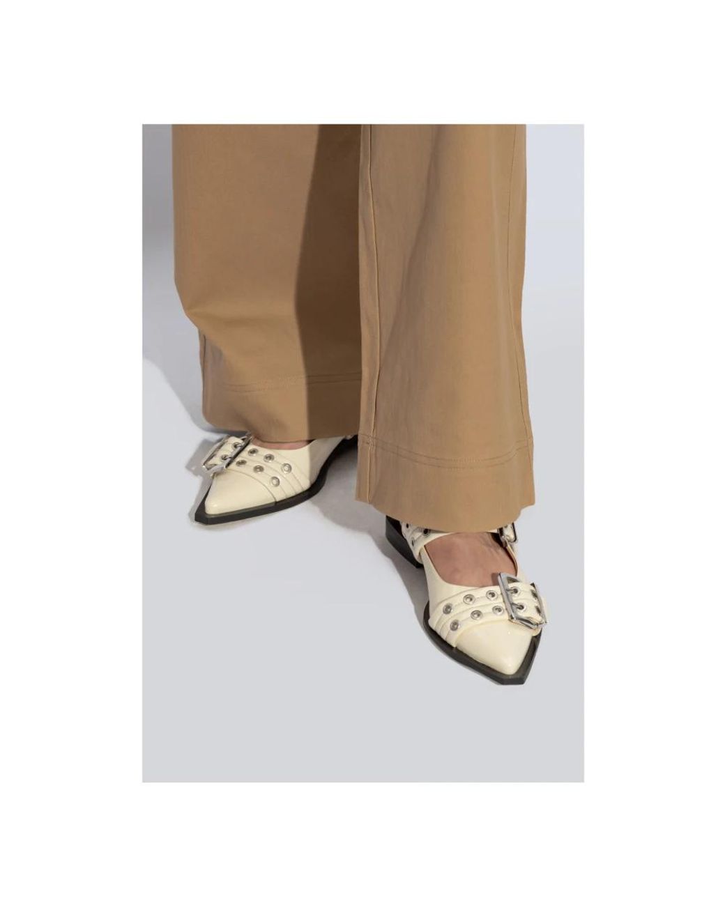 Ganni White Ballerina Shoes