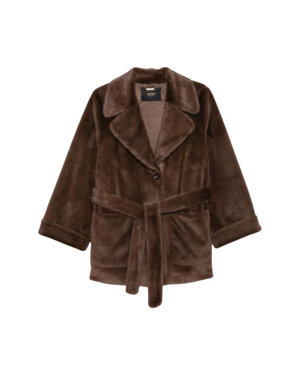 Seventy Brown Faux Fur & Shearling Jackets