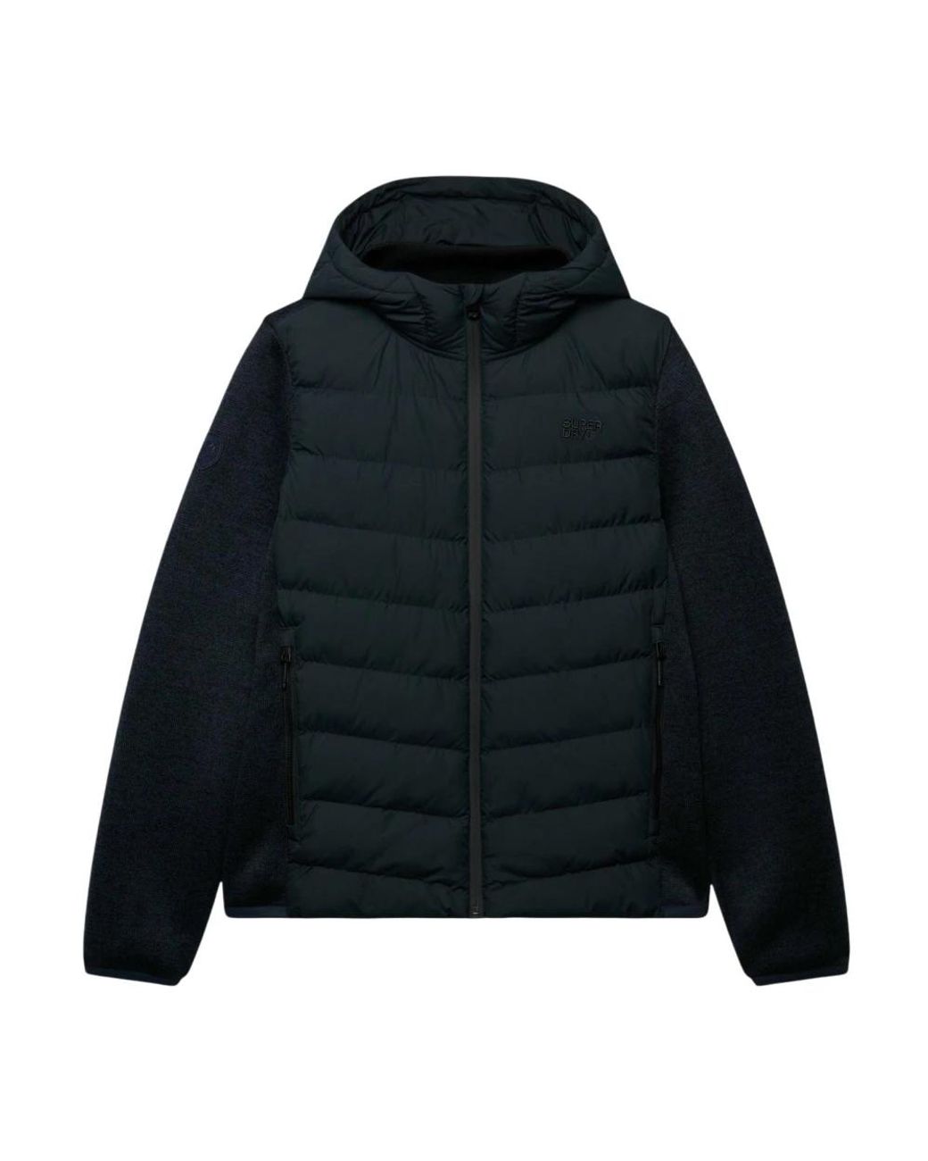 Superdry Hooded Storm Knit Hybrid Jkt in Black für Herren
