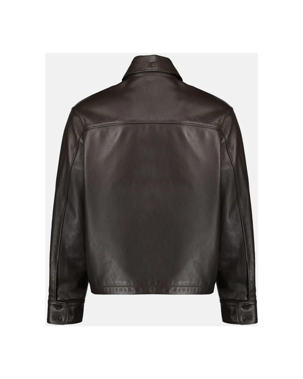 Courreges Black Leather Jackets for men