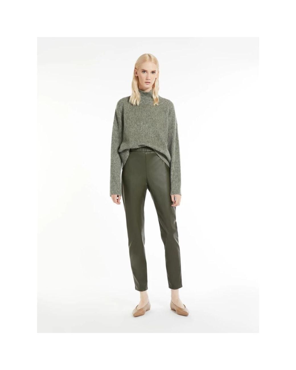 Max Mara Green Slim-Fit Trousers