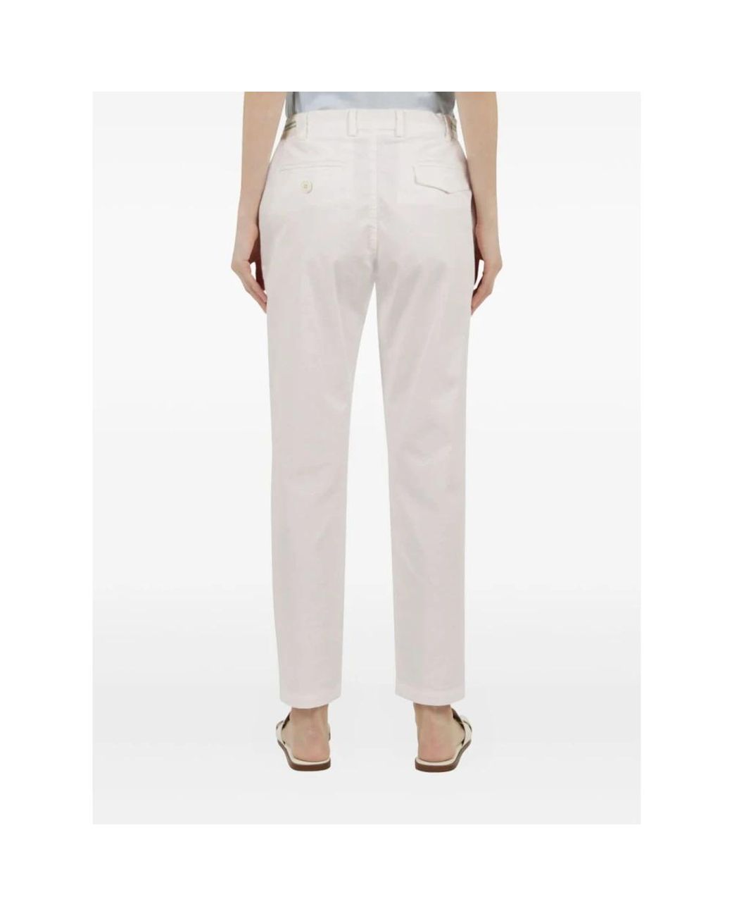 Eleventy White Straight Trousers