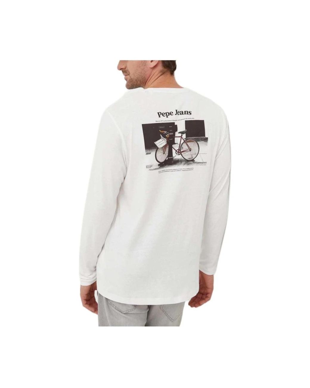 Pepe Jeans White Long Sleeve T-Shirts for men