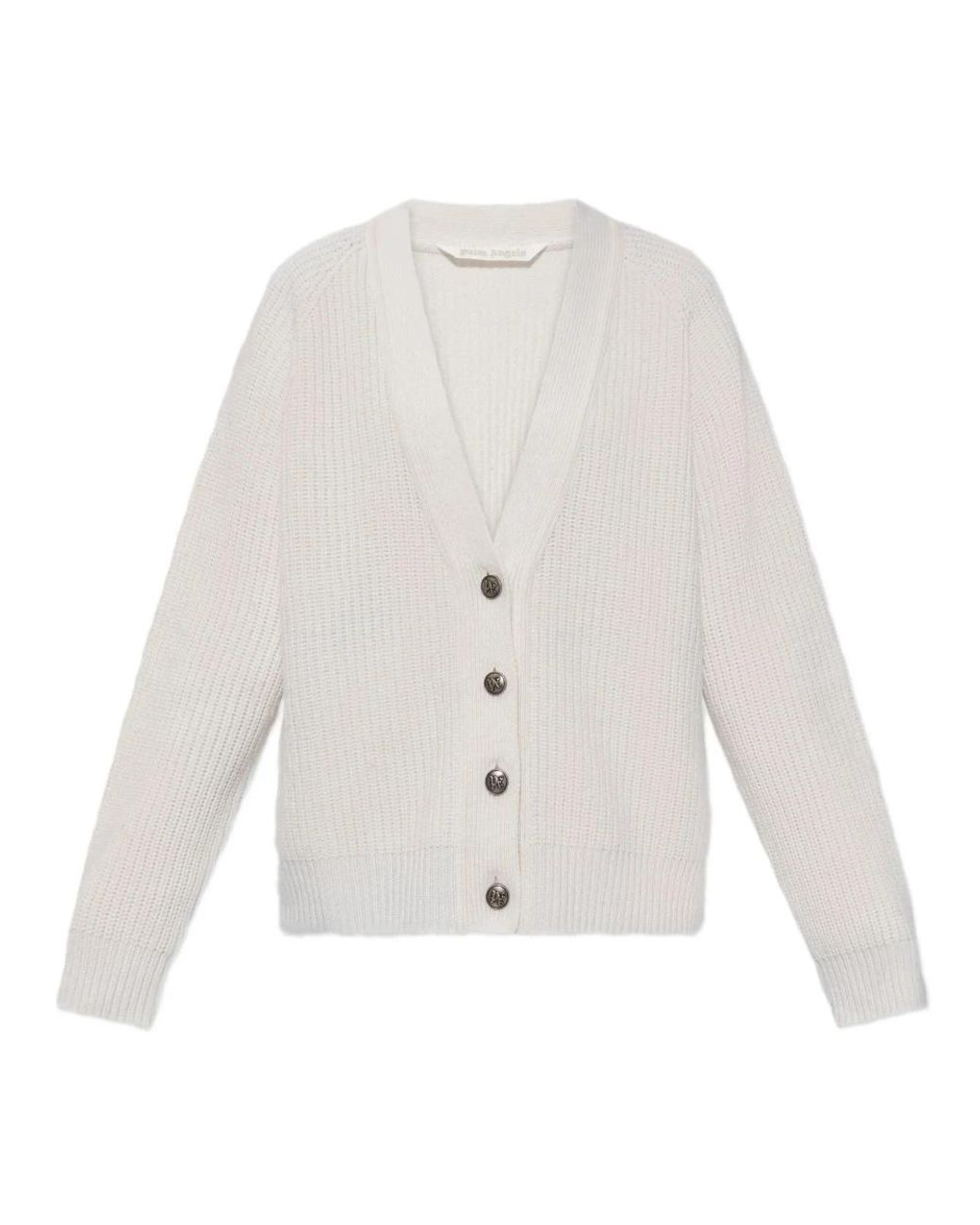 Palm Angels Truien & Vesten ,Grijs ,Off Gebreide Vest in het White