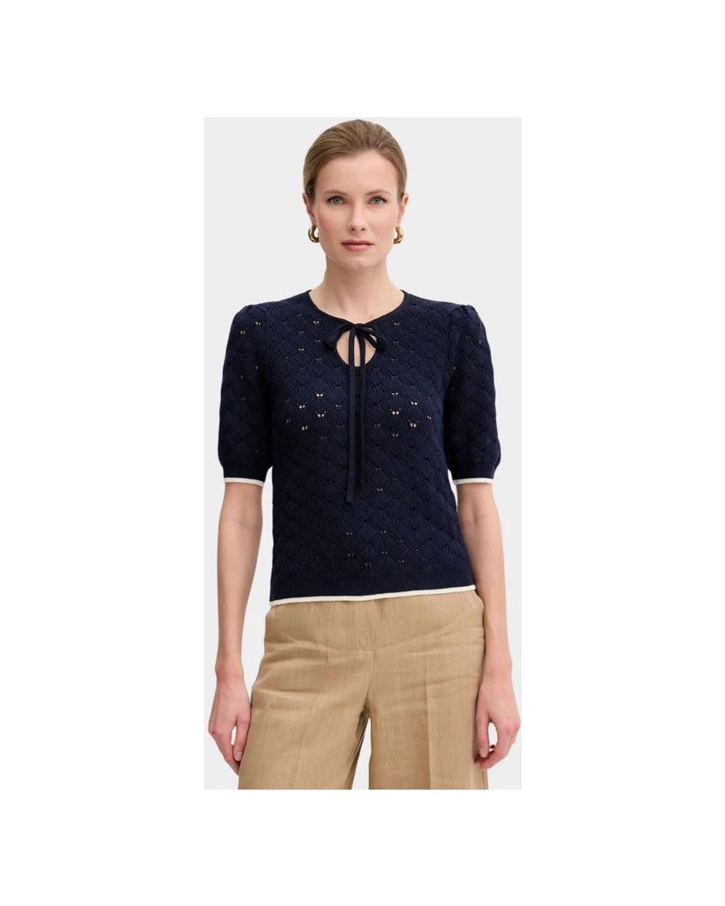 Twinset Blue Round-Neck Knitwear