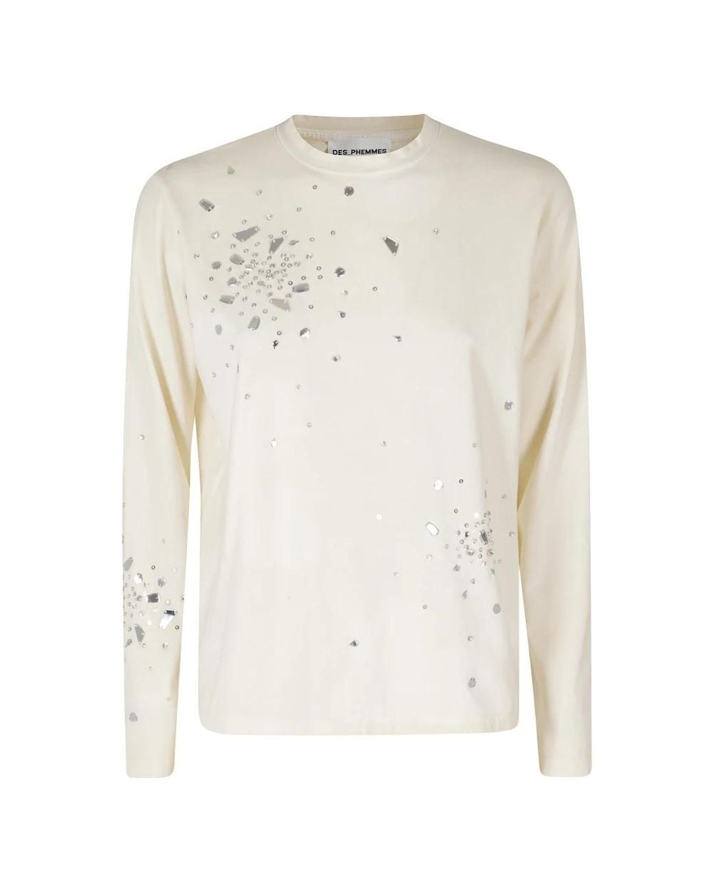 Long Sleeve Tops Des Phemmes de color White