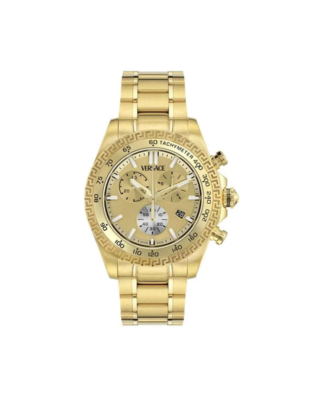 Versace Accessoires ,Geel ,Chrono X Chronograph in het Metallic voor heren