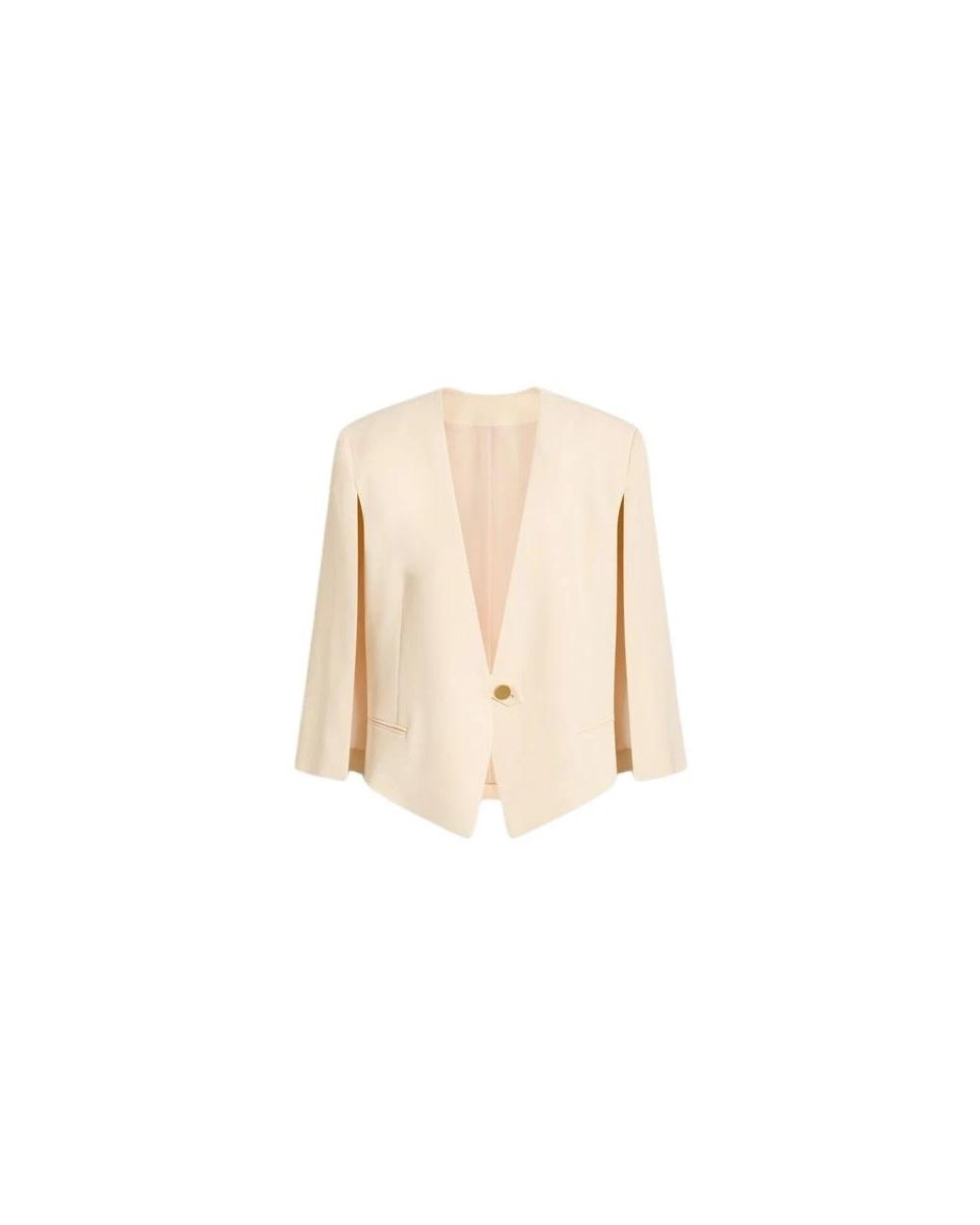 Alberta Ferretti Cape Mouw Cropped Jas in het Natural
