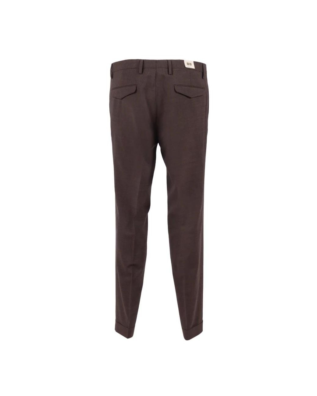 BRIGLIA Brown Slim-Fit Trousers for men