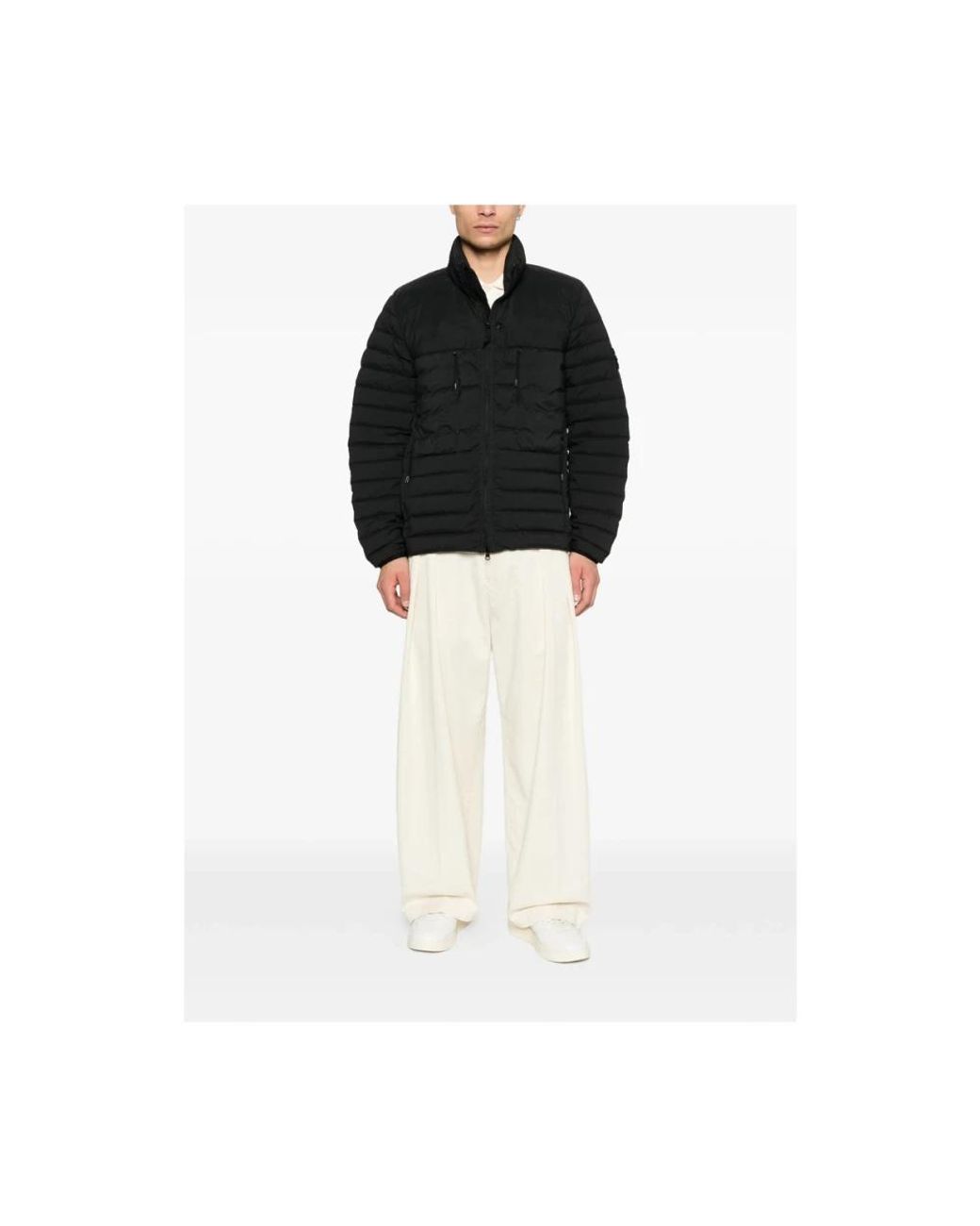 Winter Jackets Stone Island de hombre de color Black