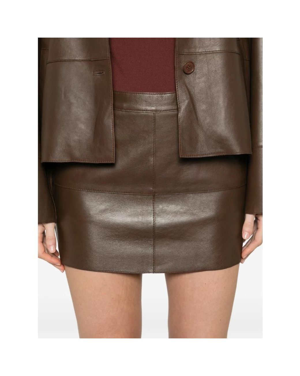 Leather Skirts P.A.R.O.S.H. de color Brown