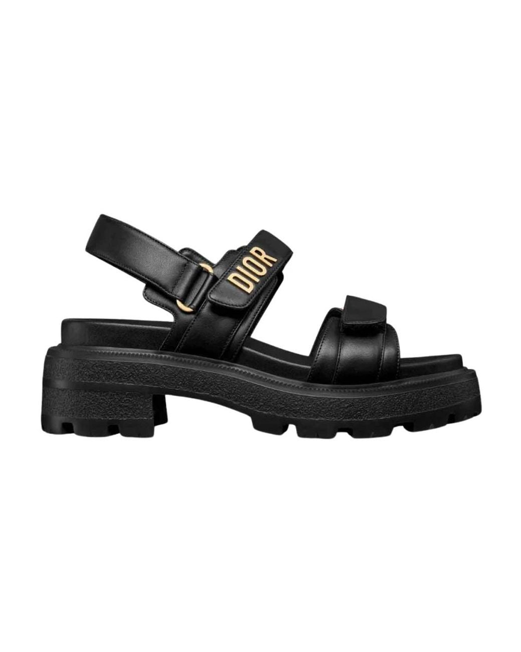 Dior Black Flat Sandals