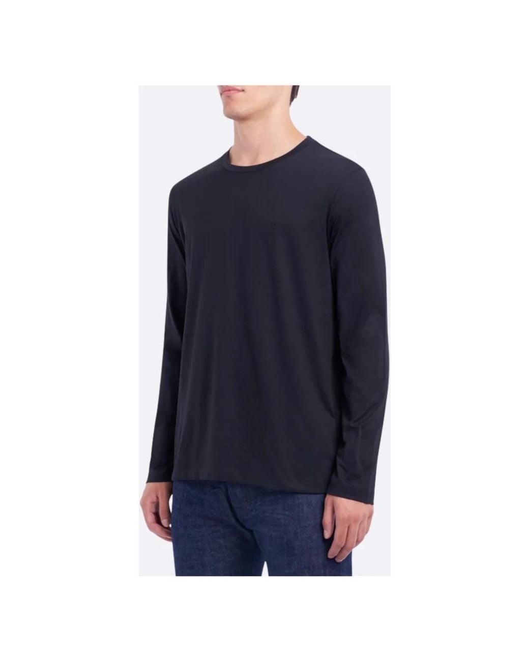 Dondup Blue Long Sleeve T-Shirts for men