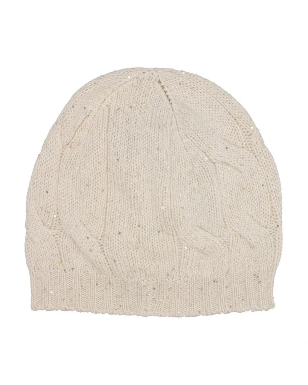 Gran Sasso Natural Sequin Cable Beanie