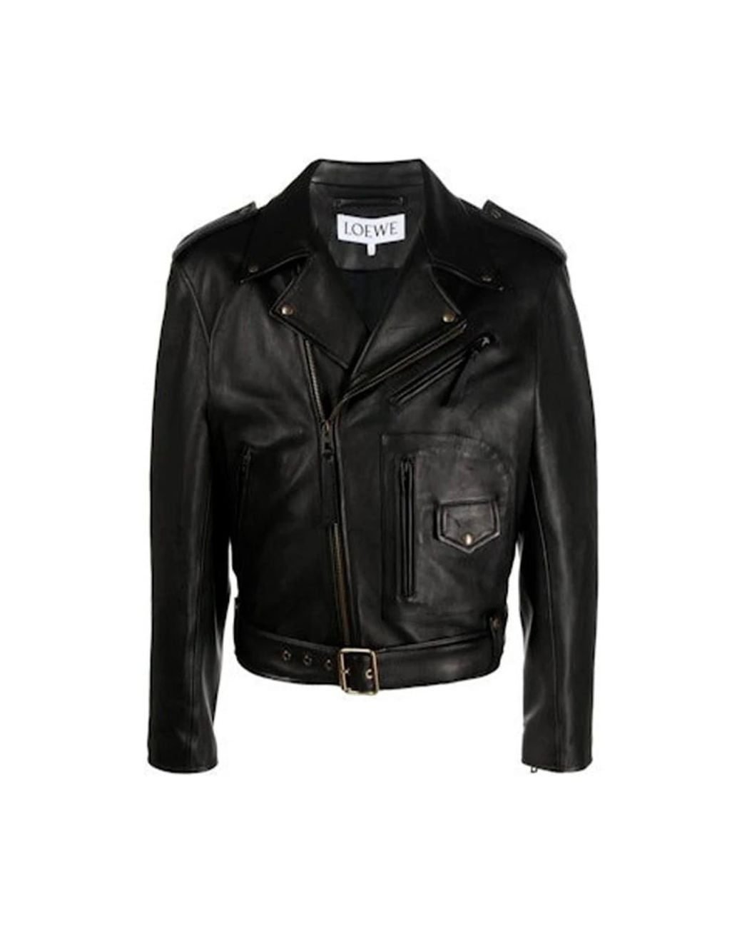 Loewe Black Leather Jackets for men