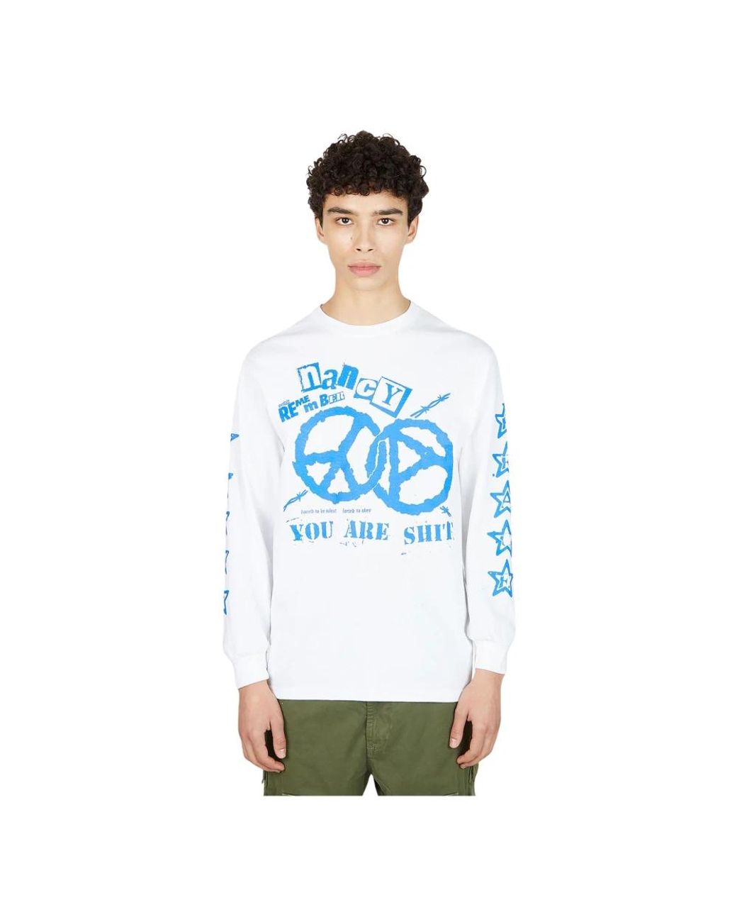 Nancy Blue Long Sleeve Tops for men