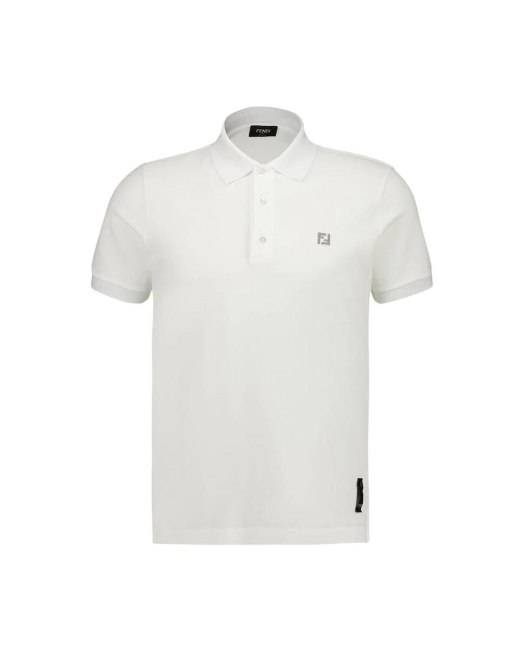 Fendi Tops ,Wit ,Katoen Witte Katoenen Poloshirt in het White voor heren