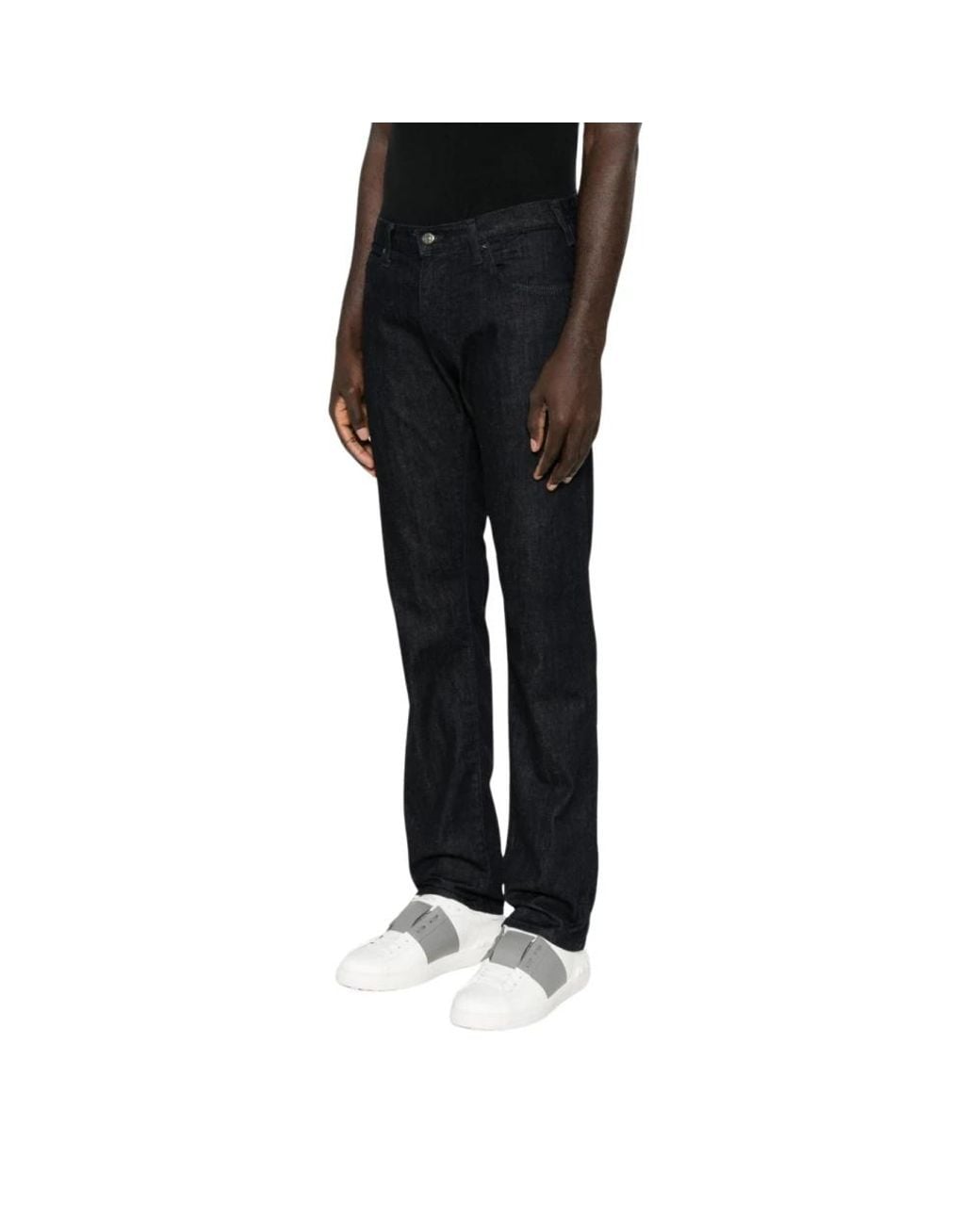 Emporio Armani Black Straight Fit Jeans for men