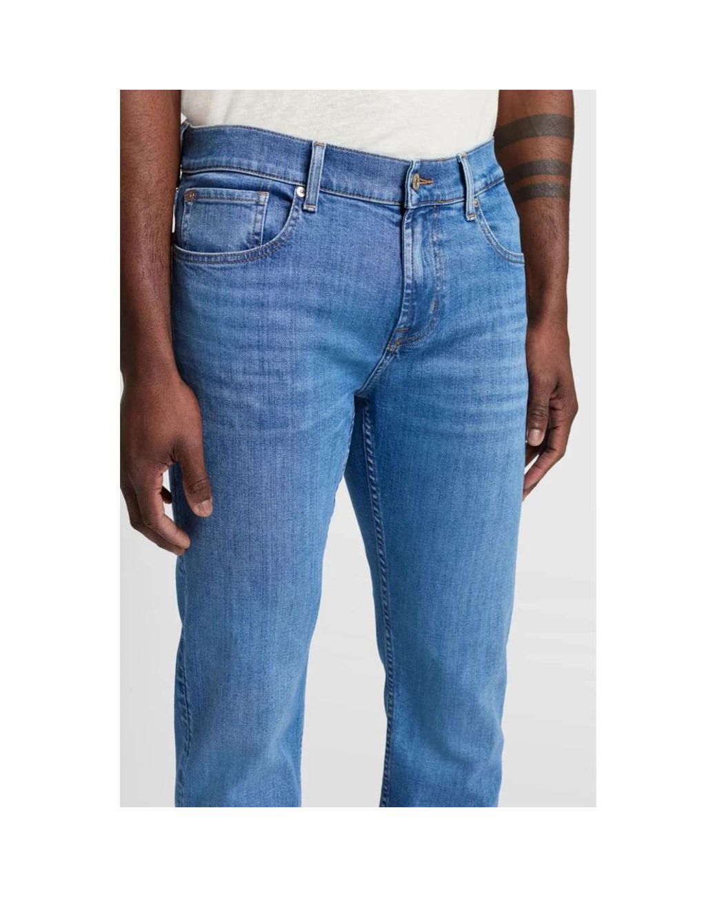 7 For All Mankind Blue Slim Fit Jeans for men