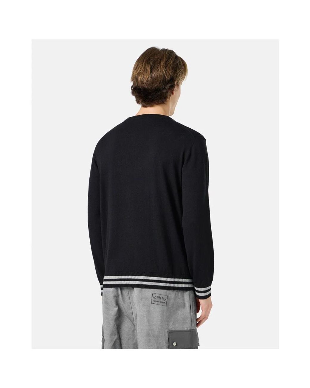 Iceberg Black Round-Neck Knitwear for men