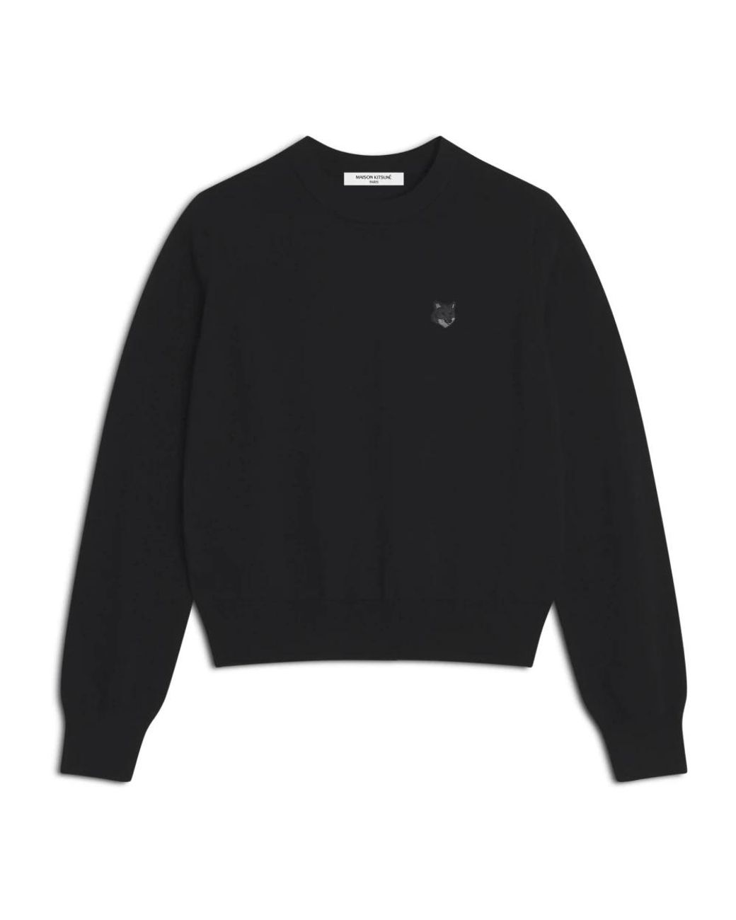 Maison Kitsuné Black Round-Neck Knitwear