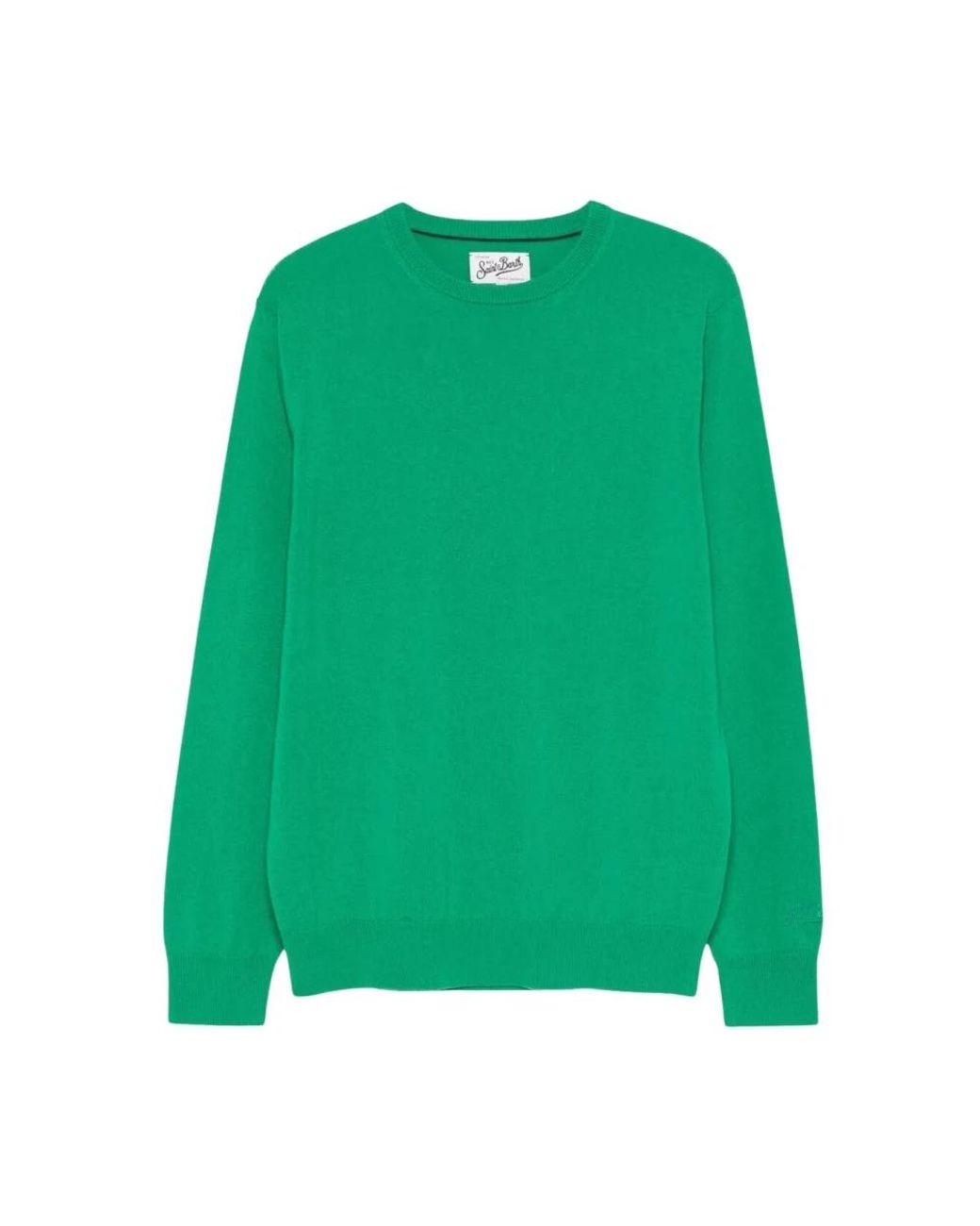 Mc2 Saint Barth Green Round-Neck Knitwear for men