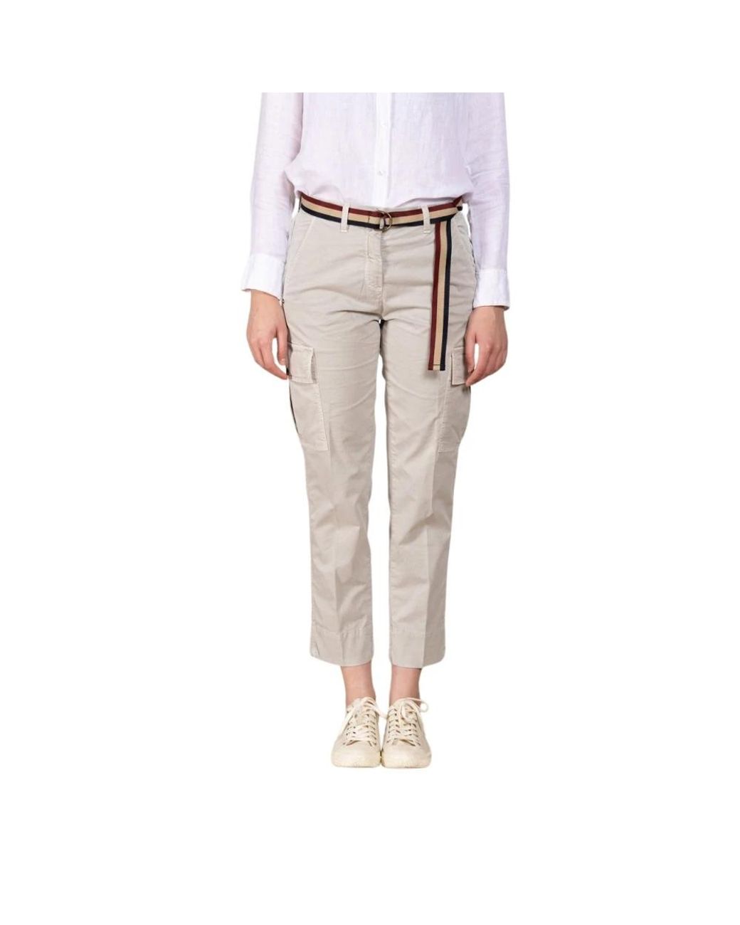 Mason's Broeken ,Blauw ,Katoen Marlene Cargo Cropped Broek in het Blue