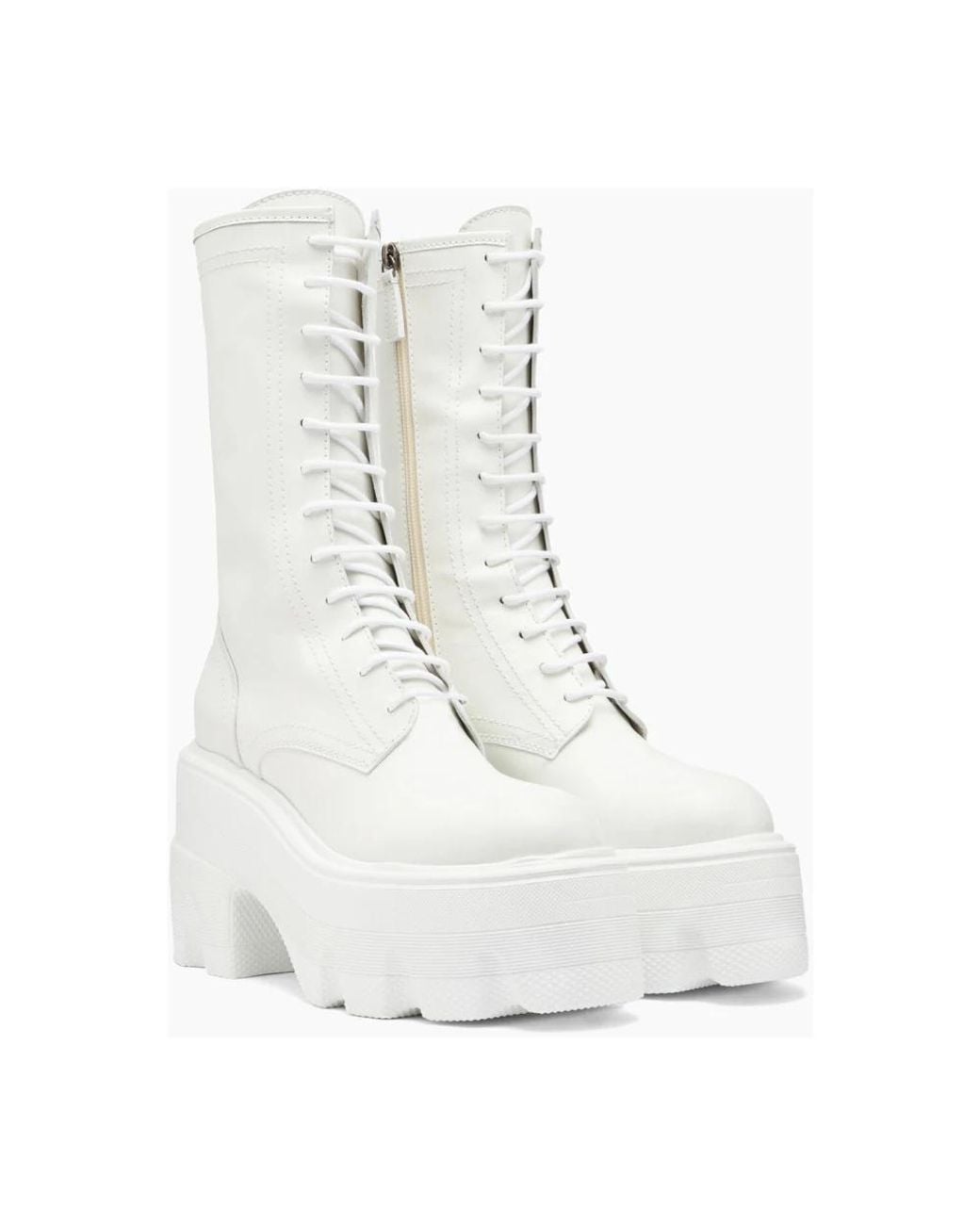 Casadei White Lace-Up Boots