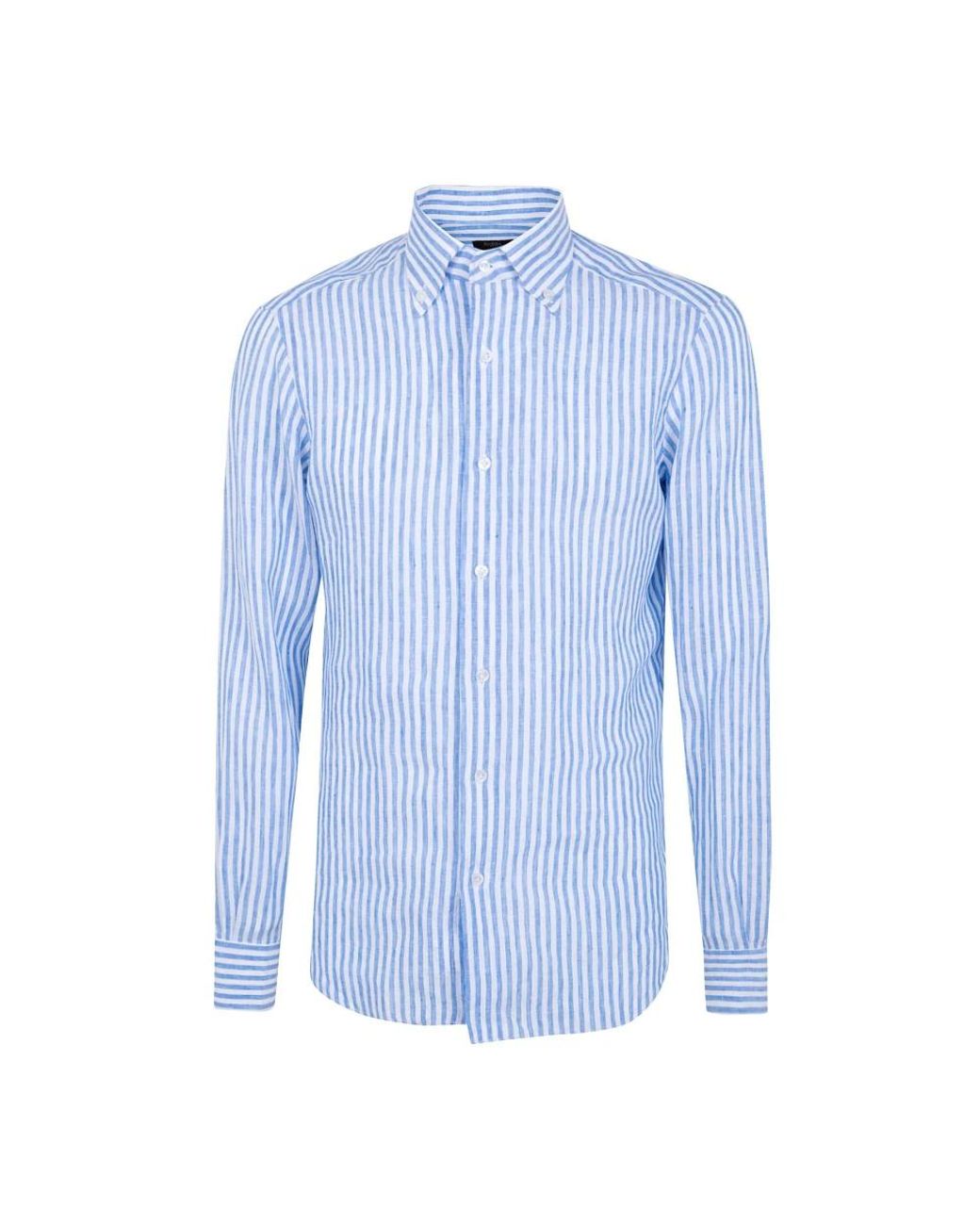 Barba Napoli Blue Formal Shirts for men