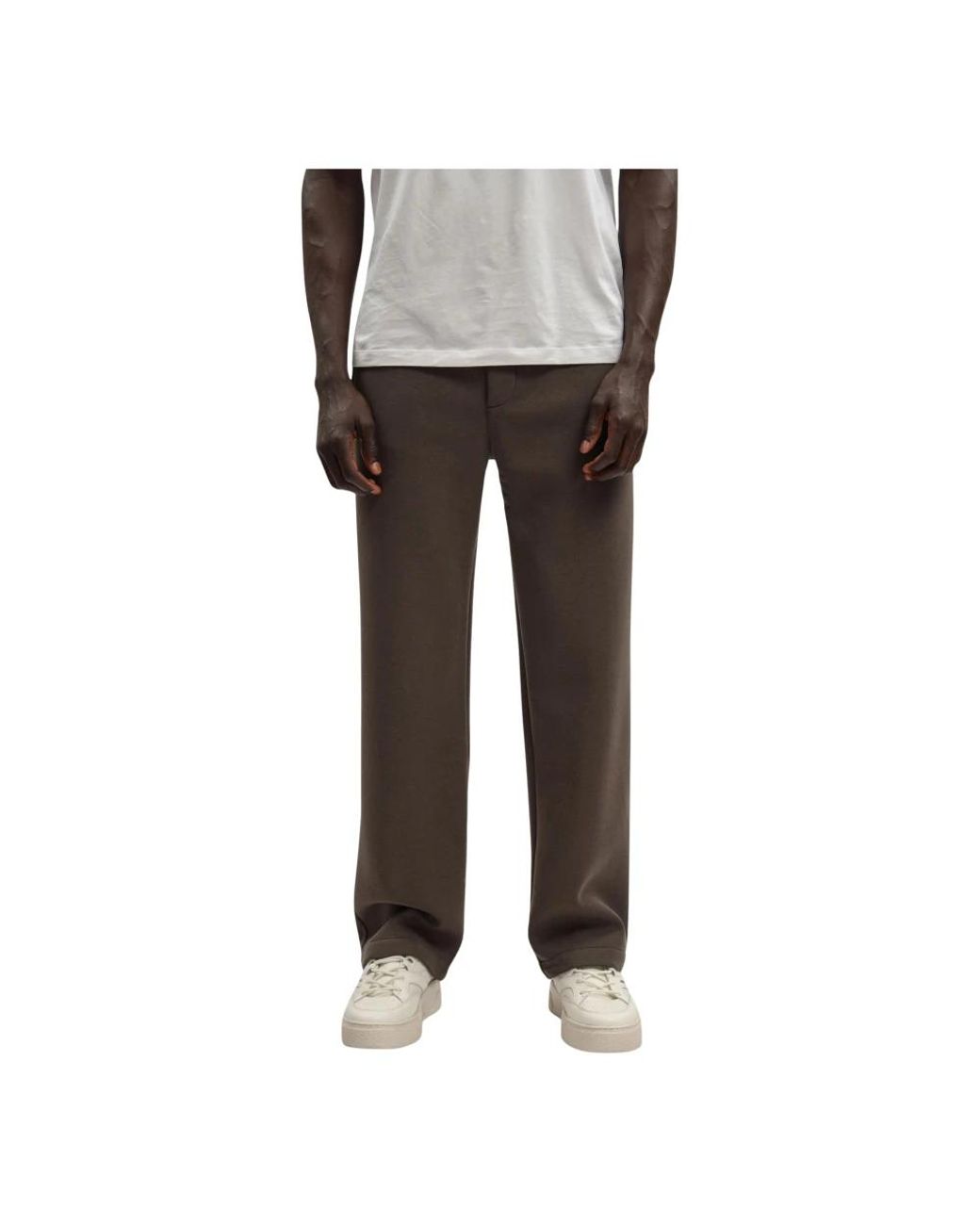 Emporio Armani Gray Straight Trousers for men