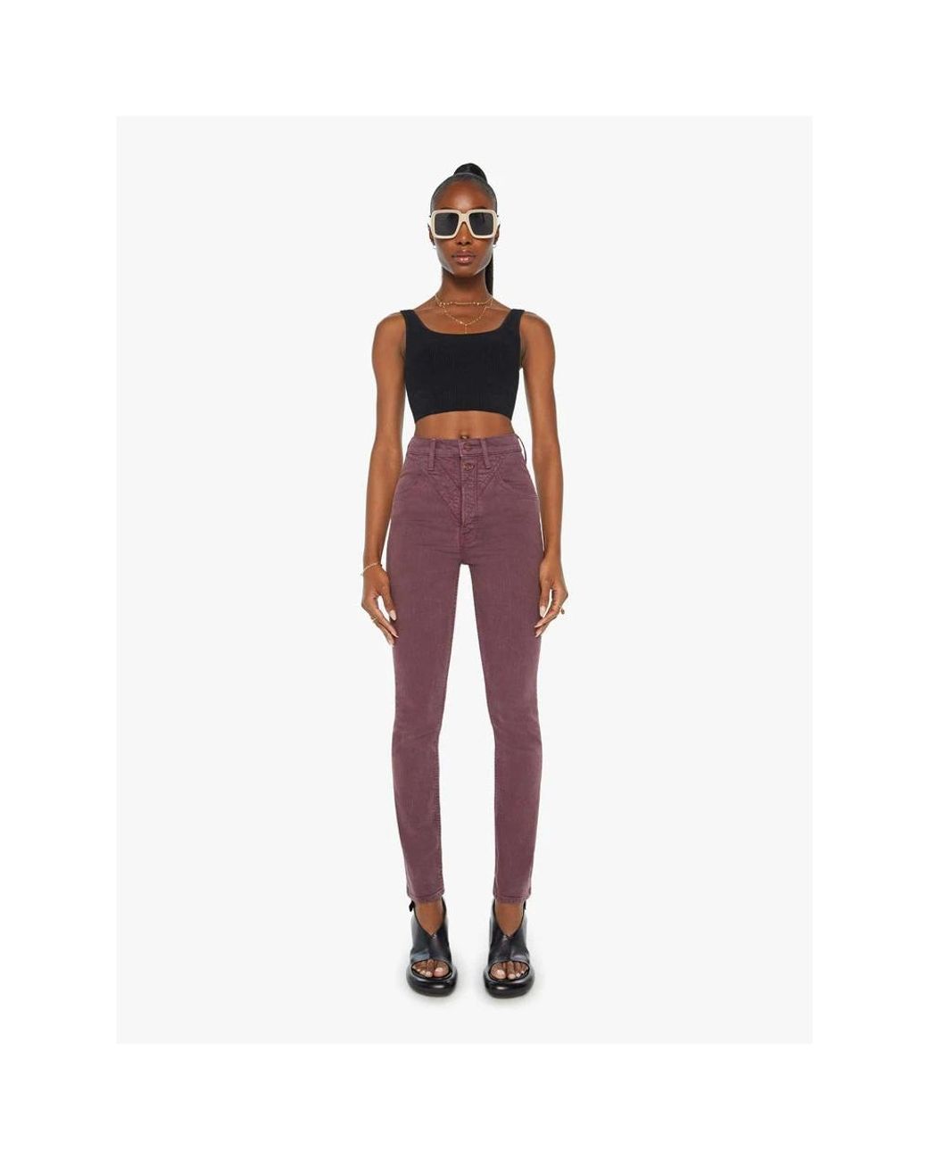 Mother Red Slim-Fit Jeans