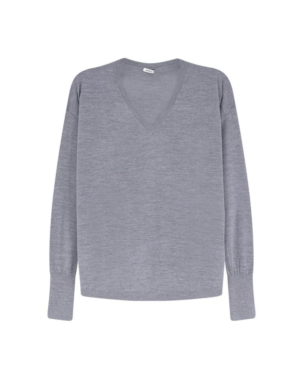 Aspesi 3259 V-Neck Gebreid in het Gray