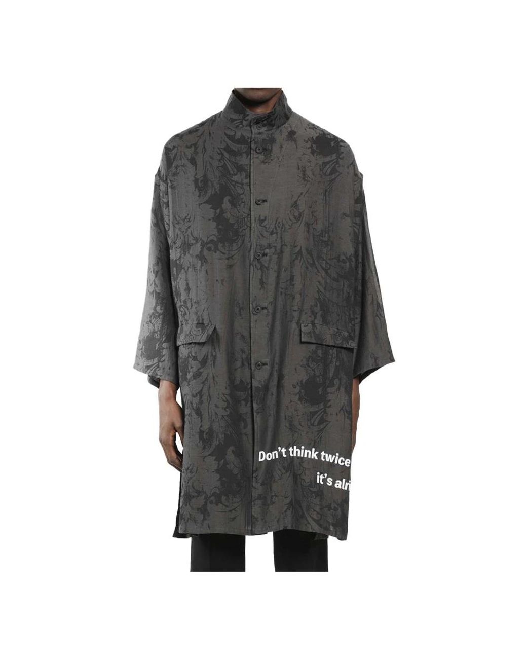 Yohji Yamamoto Gray Single-Breasted Coats for men