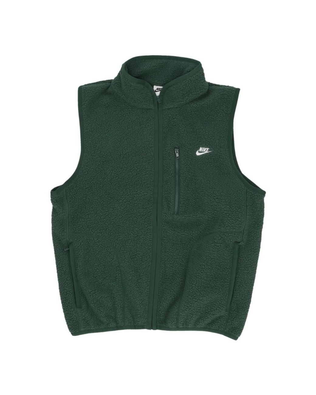 Nike Fitness ,Groen ,Polyester Sherpa Fleece Vest Met Ritssluiting in het Green voor heren