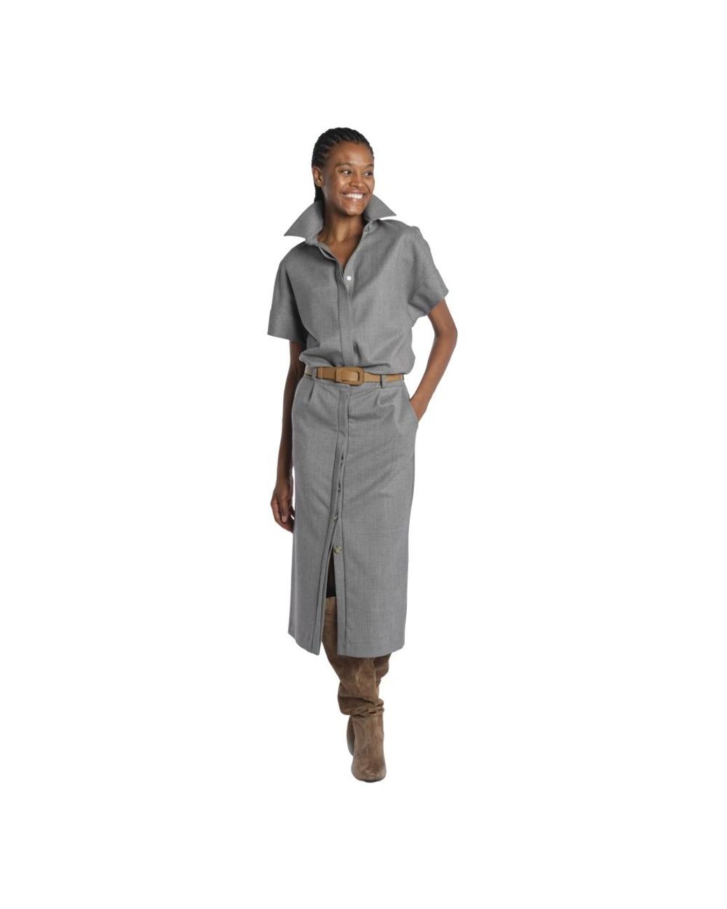 Crida Milano Gray Shirt Dresses