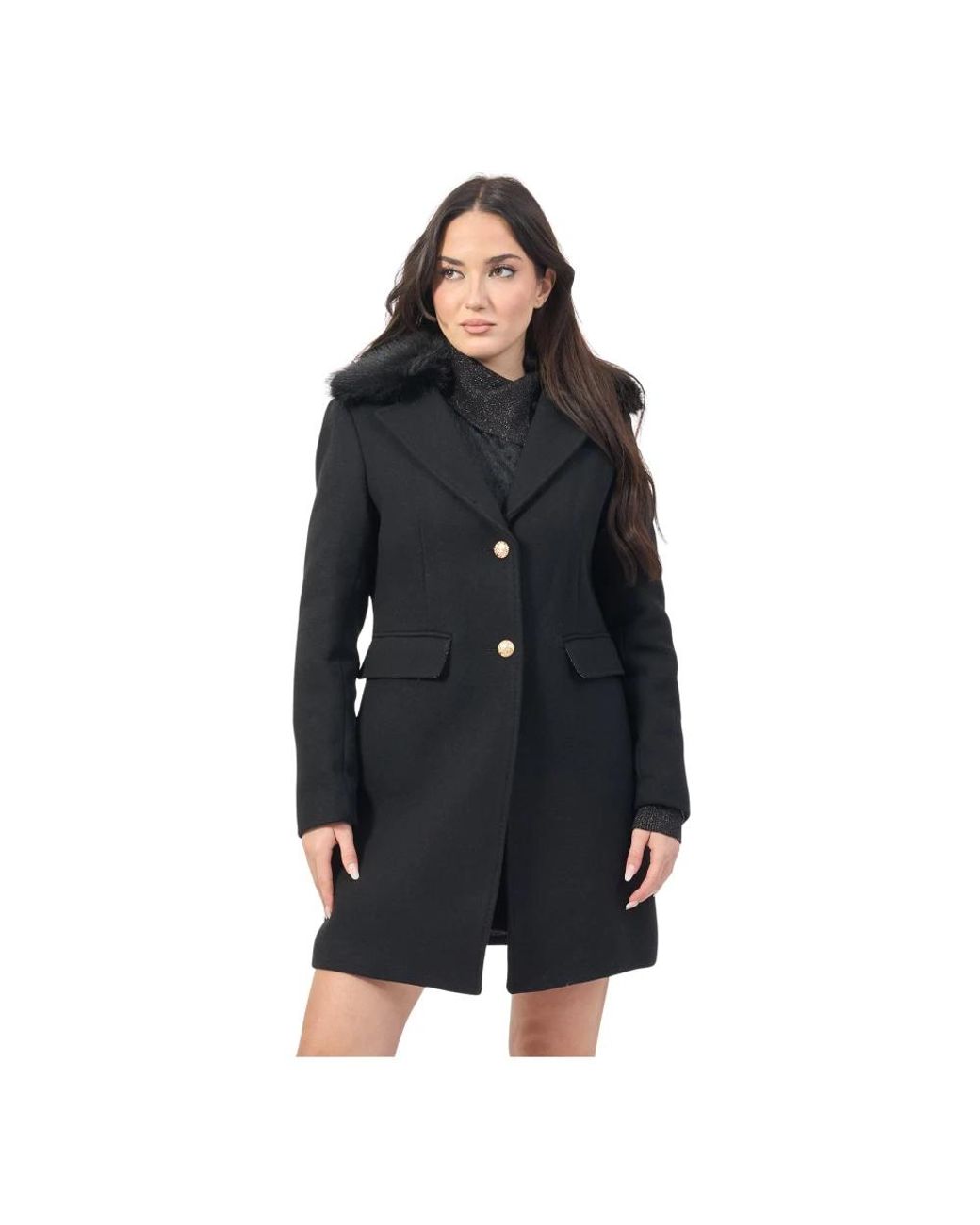 Yes Zee Black Single-Breasted Coats