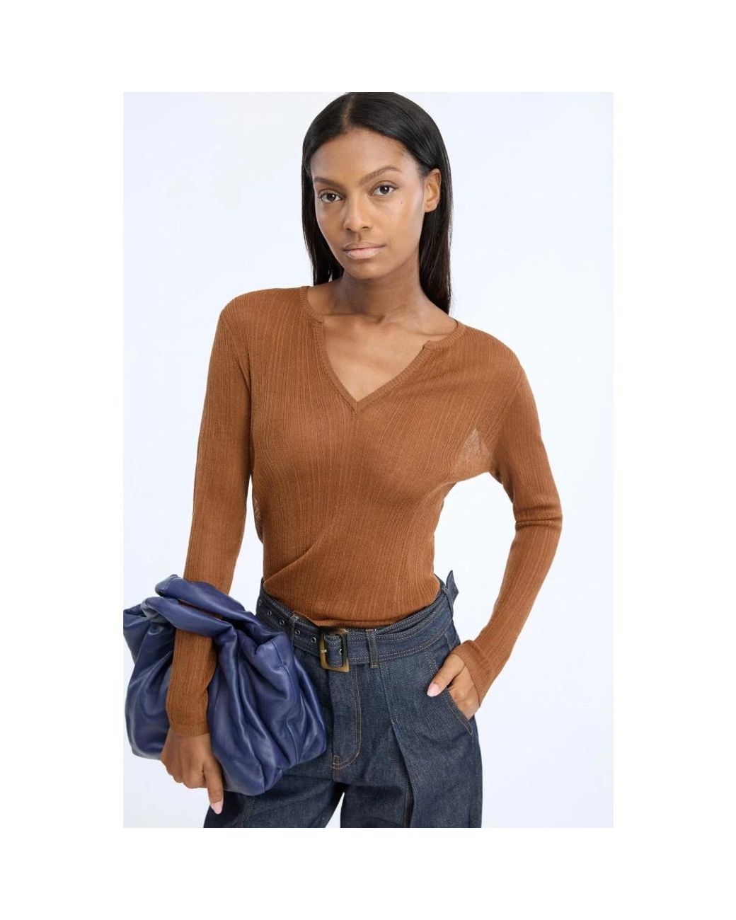 Munthe Brown V-Ausschnitt Strickware
